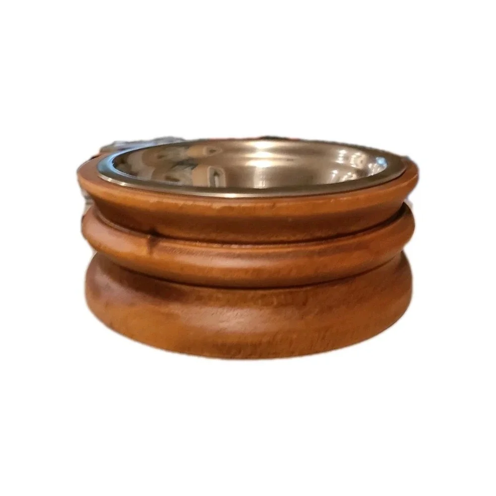 Dog Bowl Stand Acacia Wood 6 3/4